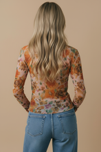 Load image into Gallery viewer, Plus Floral Mesh Frilled Merrow Hem Top