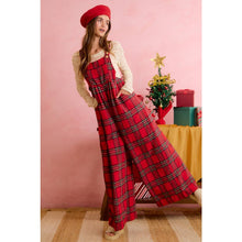 Load image into Gallery viewer, CHRISTMAS CLASSIC RED TARTAN PLAID RELAXED FIT OVERALLS - Simply Susan’s