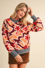 Load image into Gallery viewer, ABSTRACT FLORAL KNIT SWEATER