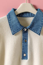 Load image into Gallery viewer, Sara Denim Collar Knit Sweater Top - Simply Susan’s