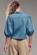 Load image into Gallery viewer, Rebecca Puff Sleeve Denim Blouse - Simply Susan’s