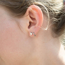 Load image into Gallery viewer, 18K Gold PVD Stainless Steel White Heart Stud Earrings