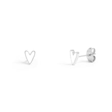 Load image into Gallery viewer, 18K Gold PVD Stainless Steel White Heart Stud Earrings