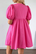 Load image into Gallery viewer, Ellie Solid Puff Sleeve Mini Dress - Simply Susan’s