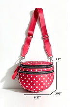 Load image into Gallery viewer, Polka Dot Double Zip Crescent Sling Bum Bag