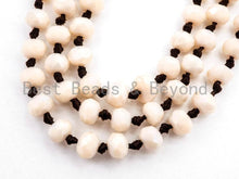 Load image into Gallery viewer, 60" Long Hand Knotted Beige Color Crystal Necklace - Simply Susan’s