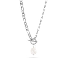 Load image into Gallery viewer, 18K Gold PVD Toggle Clasp Freshwater Pearl Charm Necklace