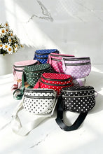 Load image into Gallery viewer, Polka Dot Double Zip Crescent Sling Bum Bag