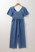 Load image into Gallery viewer, Riley Denim V-Neck Short Sleeve Jumpsuit