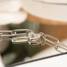 Load image into Gallery viewer, 18K Gold PVD Stainless Steel "Heart" Paperclip Bracelet
