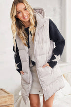 Load image into Gallery viewer, KEHLANI HOODED ZIPPER DOWN LONGLINE PUFFER VEST
