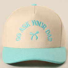 Load image into Gallery viewer, GO ASK YOUR DAD Embroidery Two-Tone Trucker Hat - Simply Susan’s