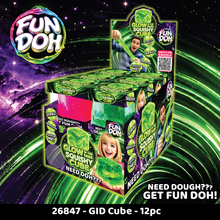 Load image into Gallery viewer, Fun Doh Glow in the Dark Squishy Sparkle Cube