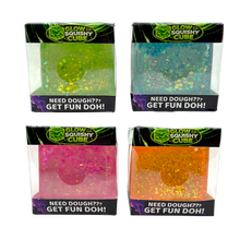 Load image into Gallery viewer, Fun Doh Glow in the Dark Squishy Sparkle Cube