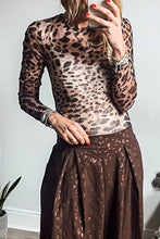 Load image into Gallery viewer, Zoey Leopard Mesh Long Sleeve Top