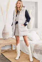 Load image into Gallery viewer, KEHLANI HOODED ZIPPER DOWN LONGLINE PUFFER VEST
