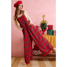 Load image into Gallery viewer, CHRISTMAS CLASSIC RED TARTAN PLAID RELAXED FIT OVERALLS - Simply Susan’s