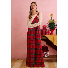Load image into Gallery viewer, CHRISTMAS CLASSIC RED TARTAN PLAID RELAXED FIT OVERALLS - Simply Susan’s