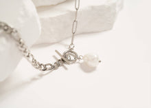 Load image into Gallery viewer, 18K Gold PVD Toggle Clasp Freshwater Pearl Charm Necklace