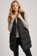 Load image into Gallery viewer, KEHLANI HOODED ZIPPER DOWN LONGLINE PUFFER VEST