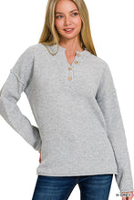 Load image into Gallery viewer, 4 Buttons Henley Neckline Basic Sweater