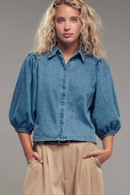 Load image into Gallery viewer, Rebecca Puff Sleeve Denim Blouse - Simply Susan’s