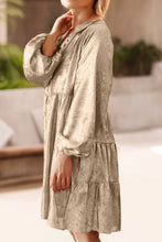Load image into Gallery viewer, Emilia Metallic Sheen Puff Sleeve Button Up Mini Shirt Dress - Simply Susan’s