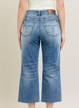 Load image into Gallery viewer, Judy Blue Plus High Waist Destroy & Raw Cut Hem Crop Wide Leg Jeans