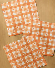 Load image into Gallery viewer, Pumpkin Check Dishcloth Set