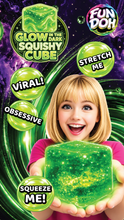 Load image into Gallery viewer, Fun Doh Glow in the Dark Squishy Sparkle Cube