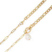 Load image into Gallery viewer, 18K Gold PVD Toggle Clasp Freshwater Pearl Charm Necklace
