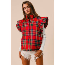 Load image into Gallery viewer, Merry & Bright Ruffled Puffer Vest