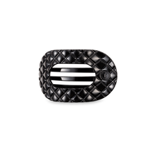 Load image into Gallery viewer, Flat Round Hair Clip | Small | Jet Black Quilted - Simply Susan’s