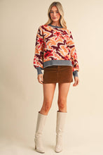 Load image into Gallery viewer, ABSTRACT FLORAL KNIT SWEATER