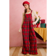 Load image into Gallery viewer, CHRISTMAS CLASSIC RED TARTAN PLAID RELAXED FIT OVERALLS - Simply Susan’s