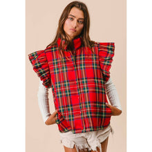 Load image into Gallery viewer, Merry & Bright Ruffled Puffer Vest