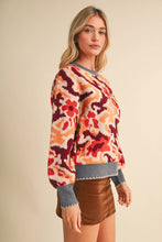 Load image into Gallery viewer, ABSTRACT FLORAL KNIT SWEATER