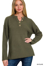 Load image into Gallery viewer, 4 Buttons Henley Neckline Basic Sweater