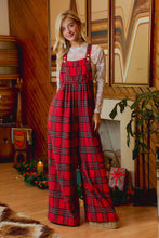 Load image into Gallery viewer, CHRISTMAS CLASSIC RED TARTAN PLAID RELAXED FIT OVERALLS - Simply Susan’s