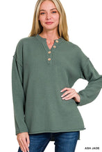 Load image into Gallery viewer, 4 Buttons Henley Neckline Basic Sweater