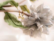 Load image into Gallery viewer, 18K PVD Stainless Steel Butterfly Huggie Earrings