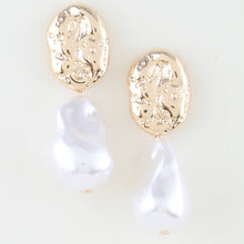 Load image into Gallery viewer, Abstract Pearl Stone Drop Earrings