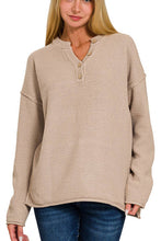 Load image into Gallery viewer, 4 Buttons Henley Neckline Basic Sweater