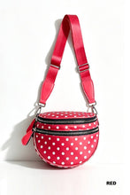 Load image into Gallery viewer, Polka Dot Double Zip Crescent Sling Bum Bag