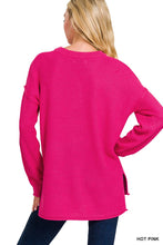 Load image into Gallery viewer, 4 Buttons Henley Neckline Basic Sweater