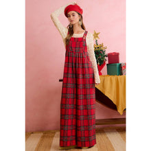 Load image into Gallery viewer, CHRISTMAS CLASSIC RED TARTAN PLAID RELAXED FIT OVERALLS - Simply Susan’s