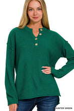 Load image into Gallery viewer, 4 Buttons Henley Neckline Basic Sweater