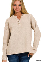 Load image into Gallery viewer, 4 Buttons Henley Neckline Basic Sweater