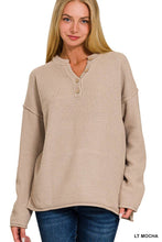 Load image into Gallery viewer, 4 Buttons Henley Neckline Basic Sweater