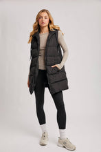 Load image into Gallery viewer, KEHLANI HOODED ZIPPER DOWN LONGLINE PUFFER VEST